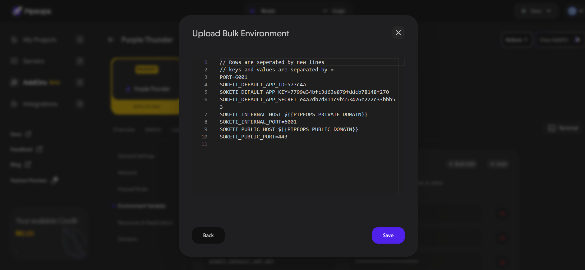 add-on Env Bulk Edit