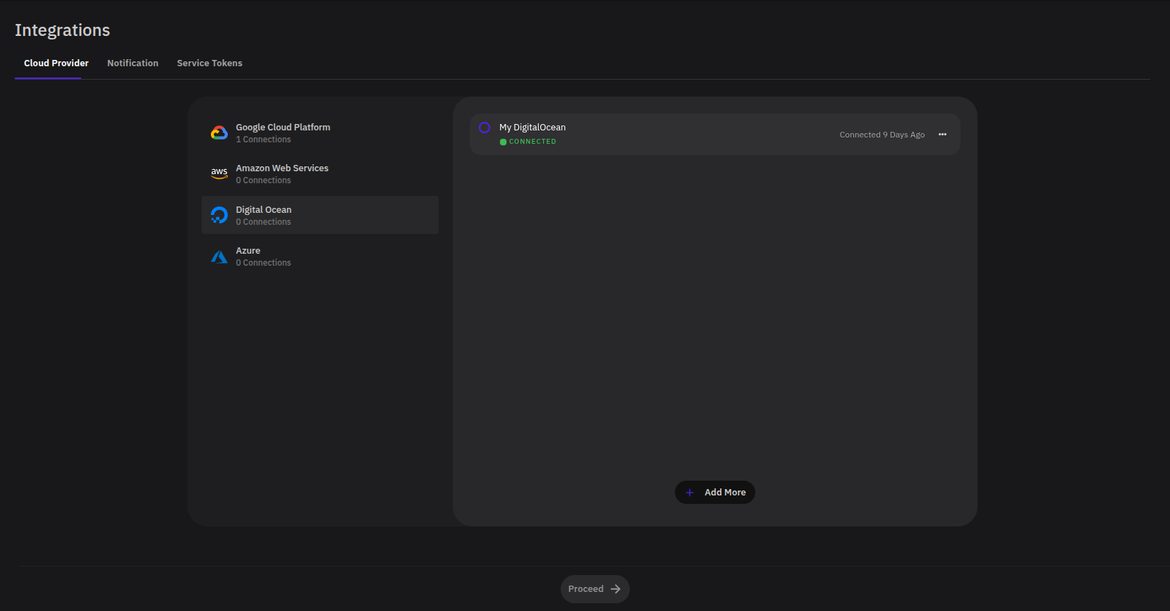 Connected DigitalOcean account in PipeOps