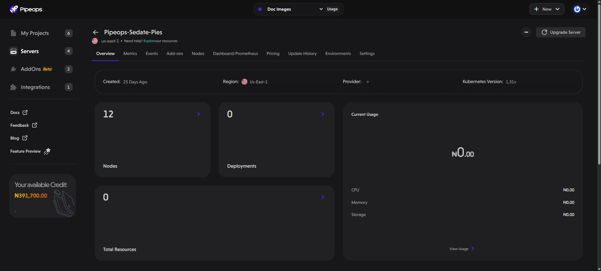 Created Server