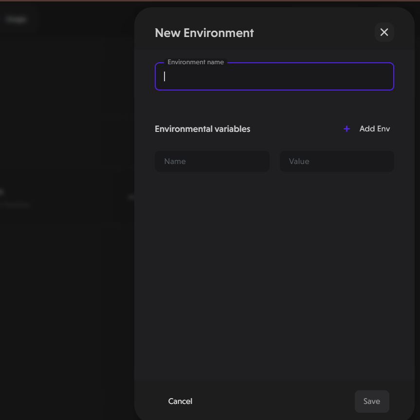Edit Environment