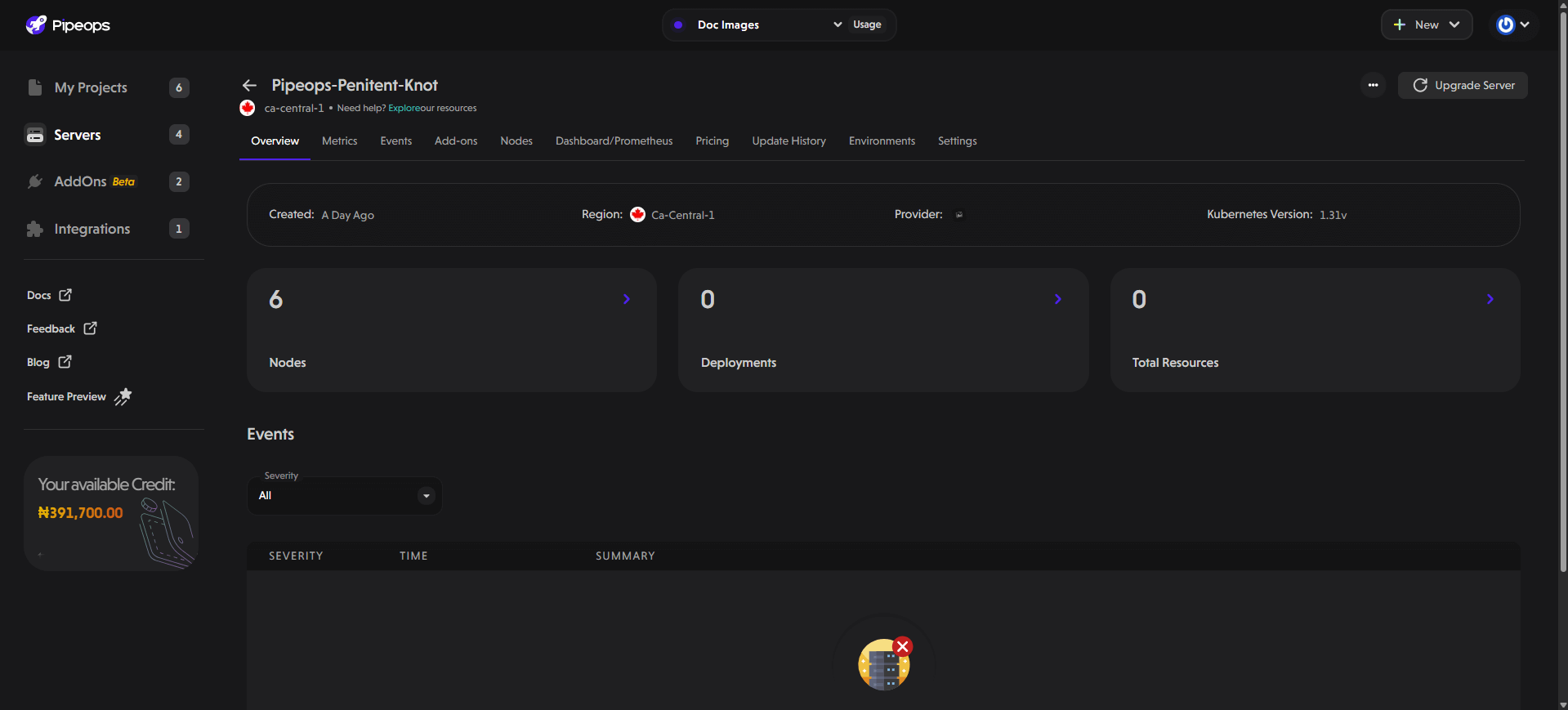 Created Server