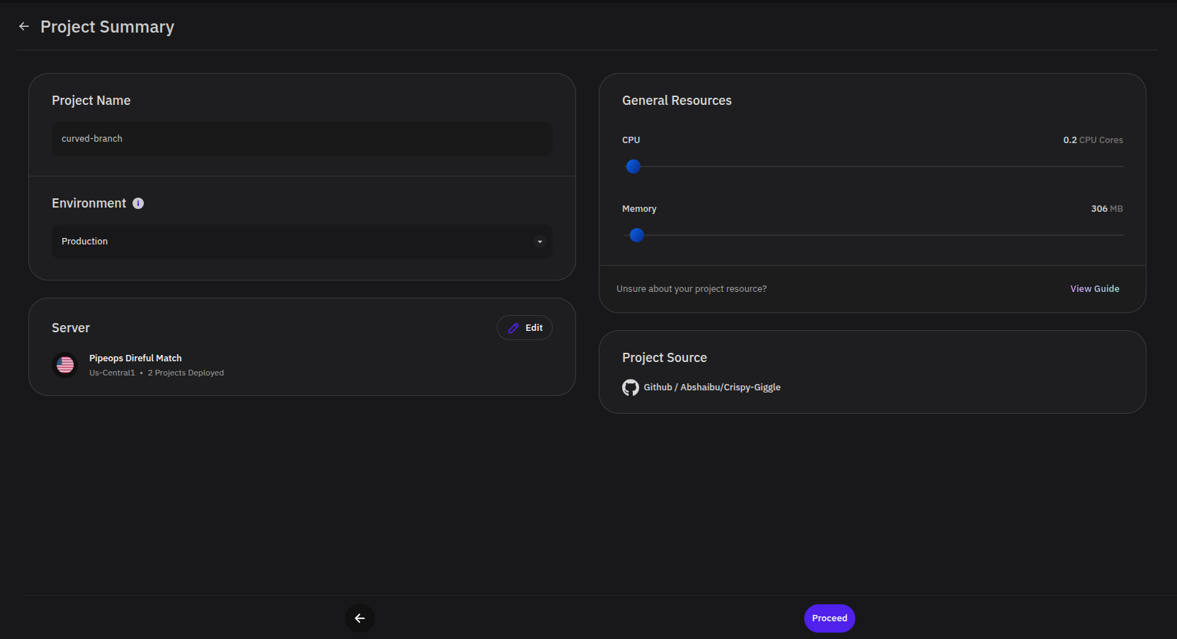 Project Summary page