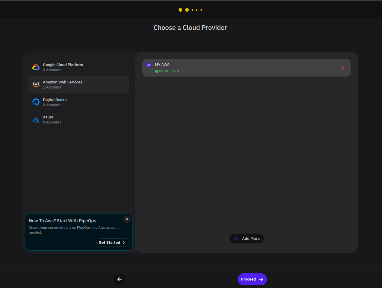 Cloud provider page