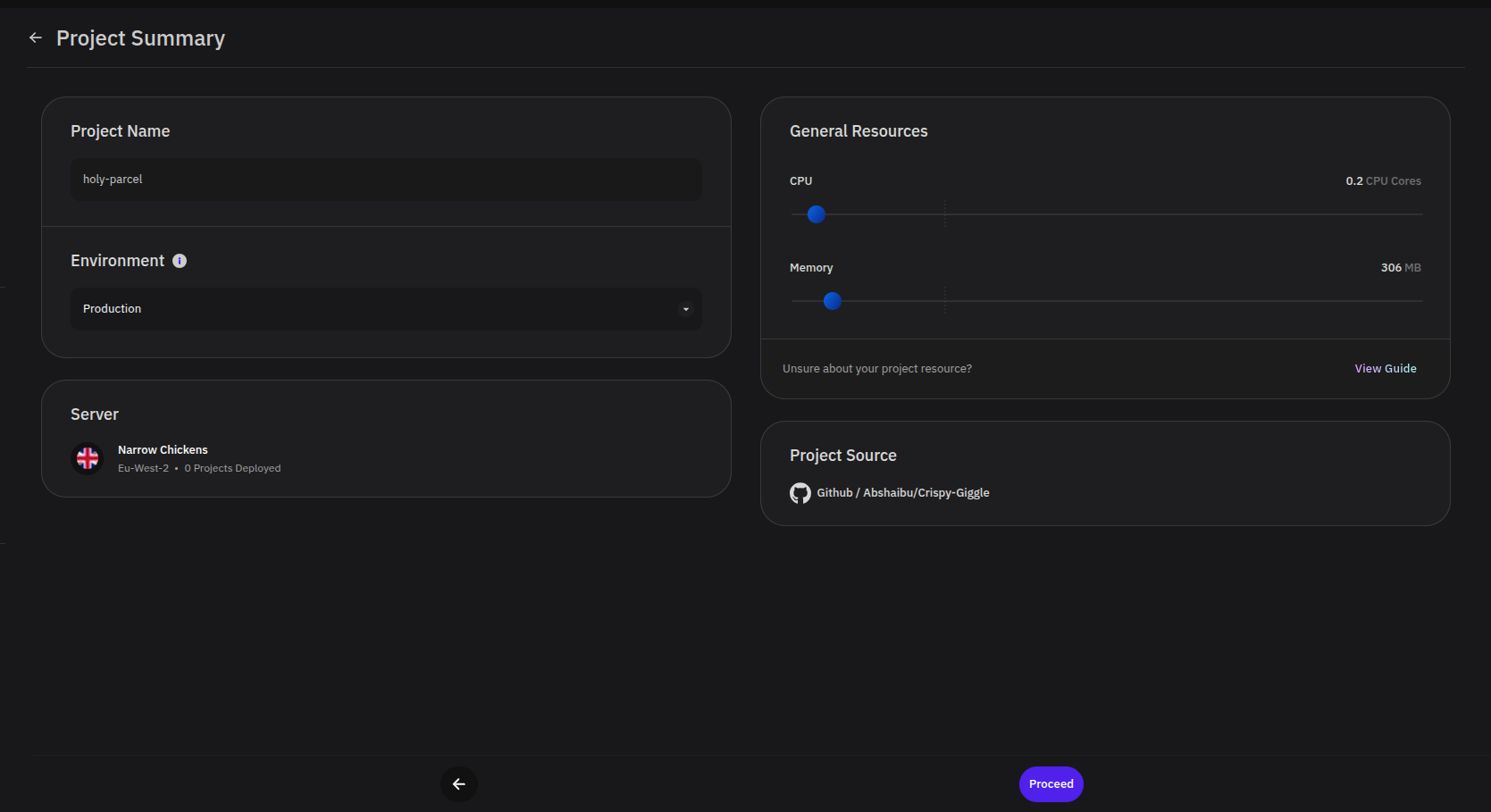 Project Summary page