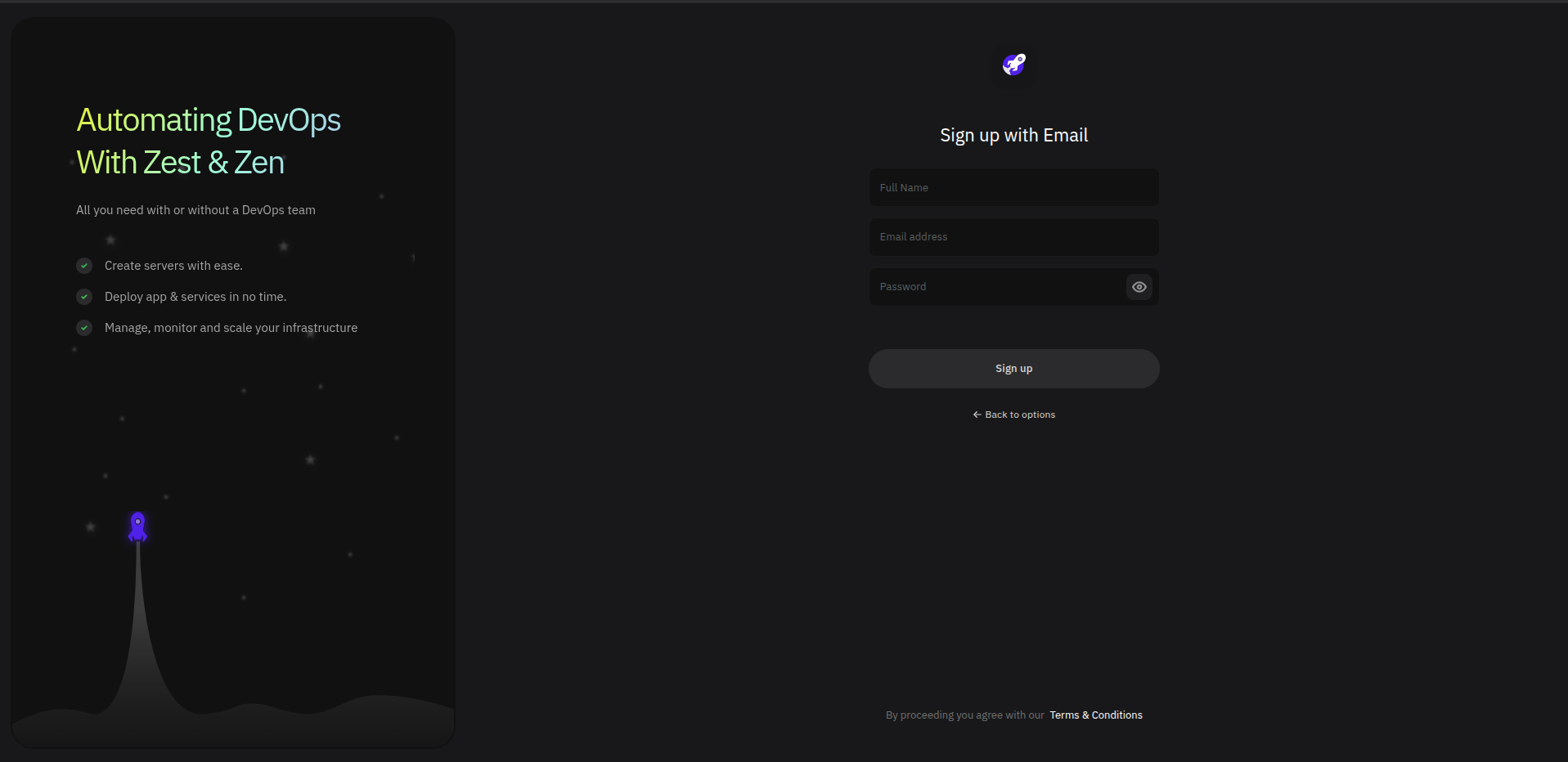 PipeOps Sign Up Form