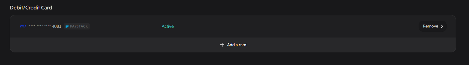 Profile Page Card Section