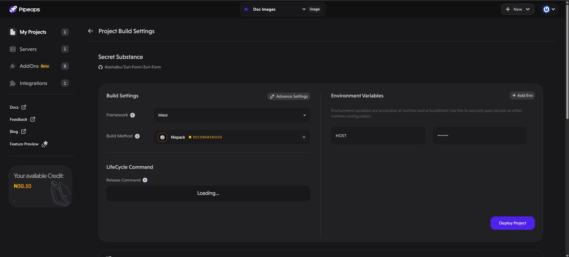Configure Build Setttings