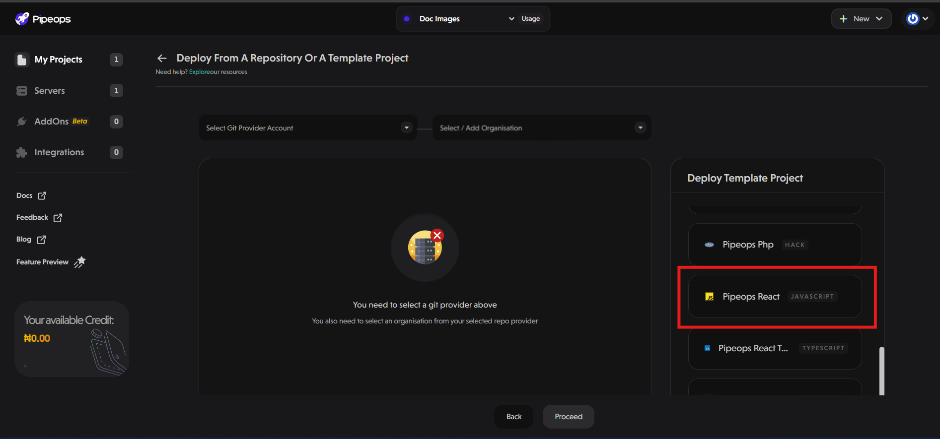 Deploy React Template