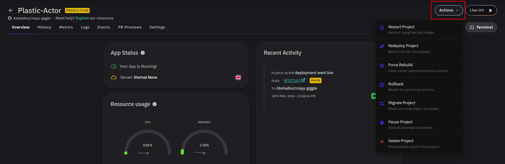 Project Actions