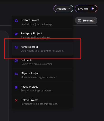 Force Rebuild