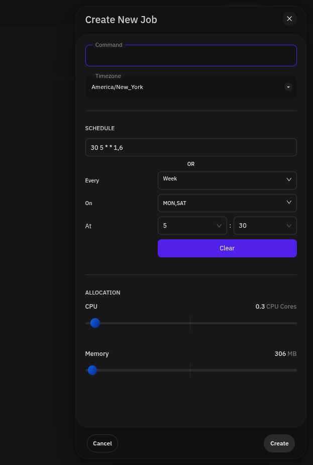 Create Job Modal