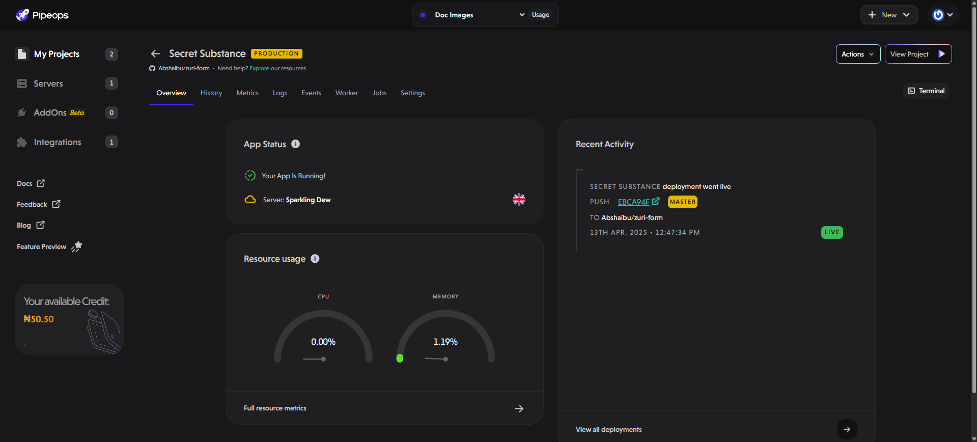 Project Overview Page